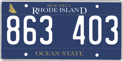 RI license plate 863403
