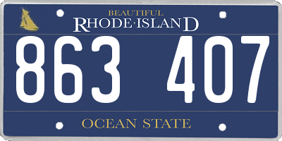 RI license plate 863407