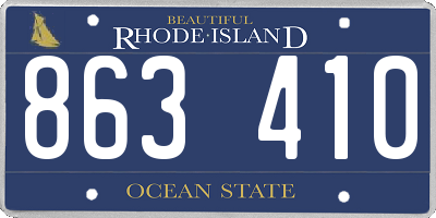 RI license plate 863410