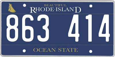 RI license plate 863414