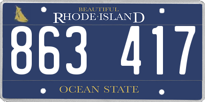 RI license plate 863417