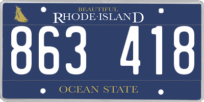 RI license plate 863418