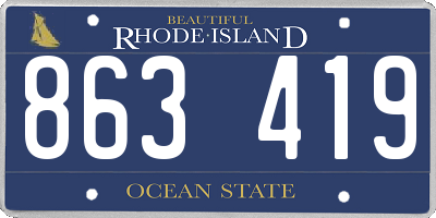 RI license plate 863419
