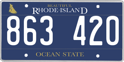 RI license plate 863420