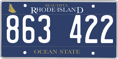 RI license plate 863422