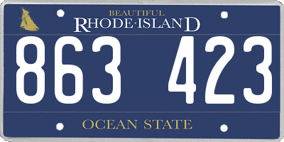 RI license plate 863423