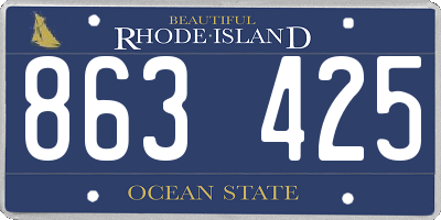 RI license plate 863425