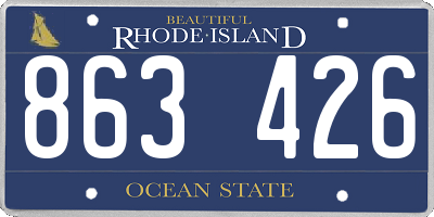RI license plate 863426