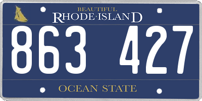RI license plate 863427