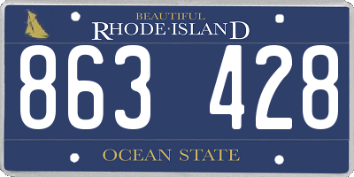 RI license plate 863428