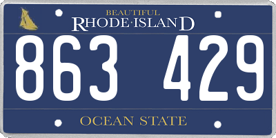 RI license plate 863429