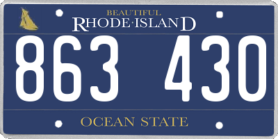 RI license plate 863430