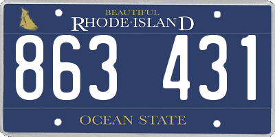 RI license plate 863431