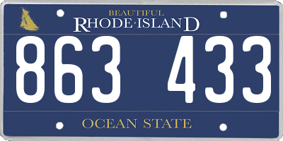 RI license plate 863433