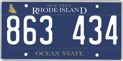 RI license plate 863434