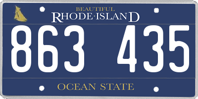 RI license plate 863435