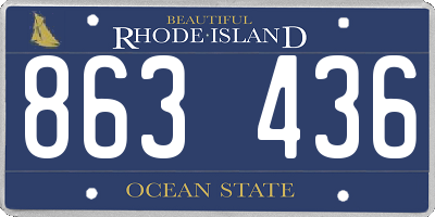 RI license plate 863436