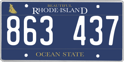 RI license plate 863437