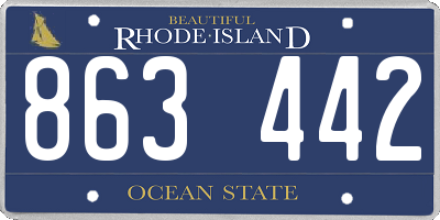 RI license plate 863442
