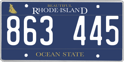 RI license plate 863445