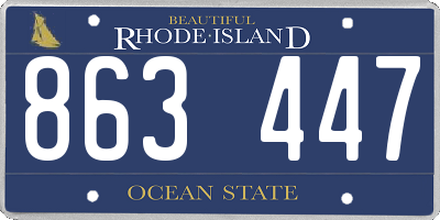 RI license plate 863447