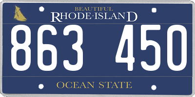 RI license plate 863450