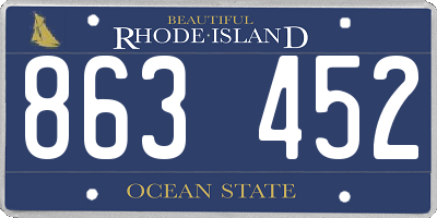 RI license plate 863452