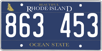 RI license plate 863453