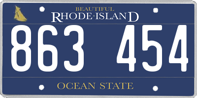 RI license plate 863454