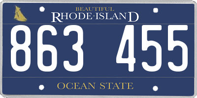 RI license plate 863455