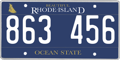 RI license plate 863456