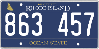RI license plate 863457