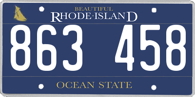 RI license plate 863458