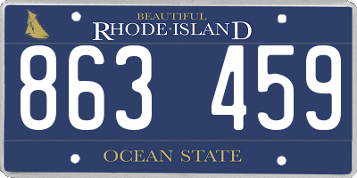 RI license plate 863459