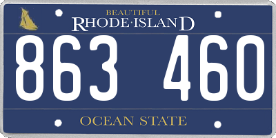 RI license plate 863460