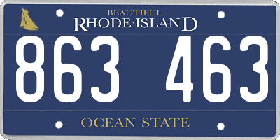 RI license plate 863463