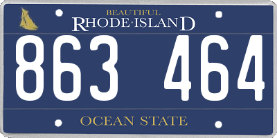 RI license plate 863464