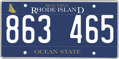 RI license plate 863465