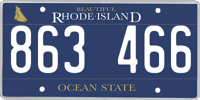 RI license plate 863466