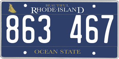 RI license plate 863467