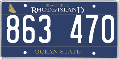 RI license plate 863470