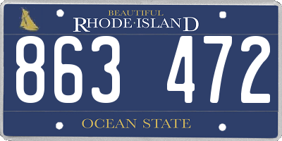 RI license plate 863472