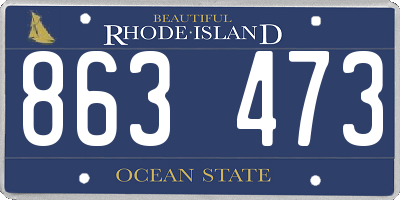 RI license plate 863473