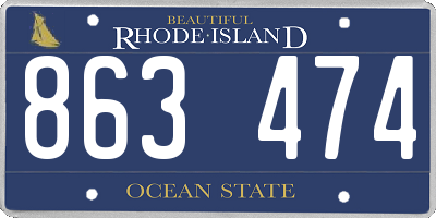 RI license plate 863474