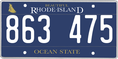 RI license plate 863475
