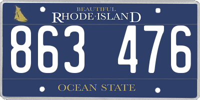 RI license plate 863476