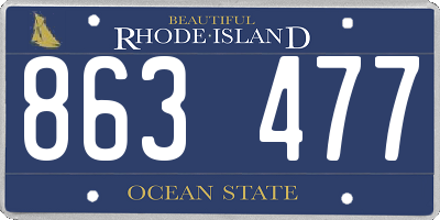 RI license plate 863477