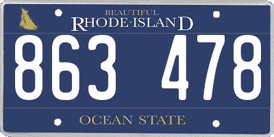 RI license plate 863478