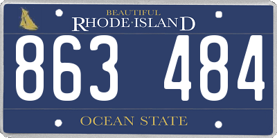RI license plate 863484