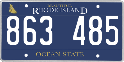 RI license plate 863485